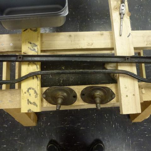 Donated front axle and radius arm from an early Austin 7
