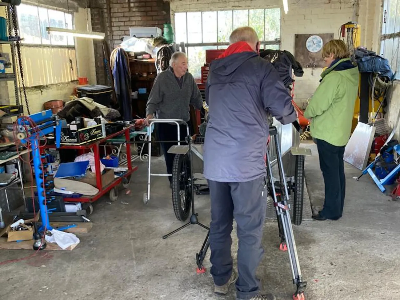  ITV filming crew with Fiona Armstrong, Lord Lieutenant of Dumfries