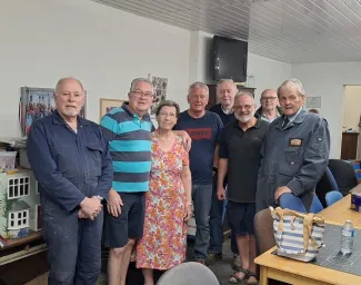 Steve and Mary with a few Shed members.